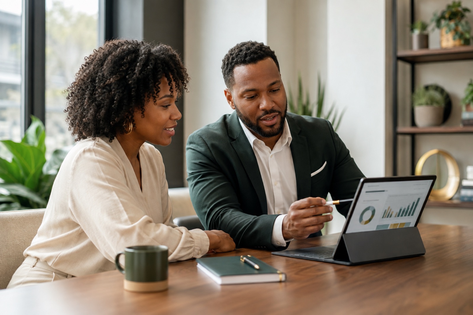 A business owner receiving clear financial guidance through modern technology